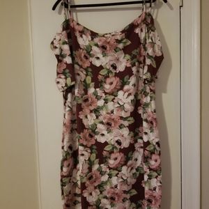 CLOSET CLEAR OUT! Pink and Maroon floral bodycon dress